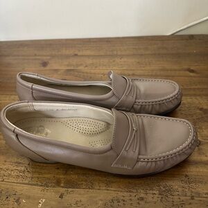 SAS Tripad Comfort Womens Taupe Leather Wedge Comfort Shoes Sz 10.5W